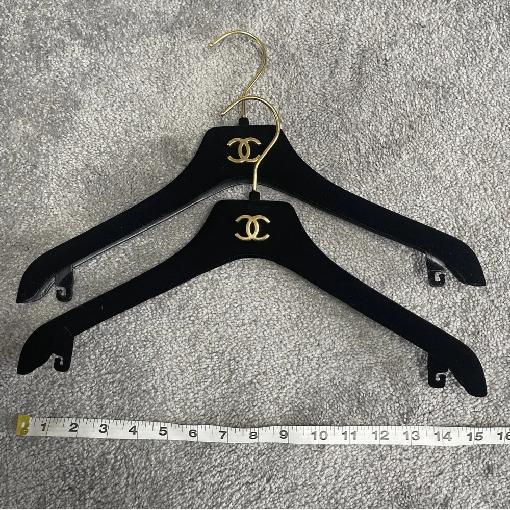 CHANEL Black Velvet Hangers, Set of 2